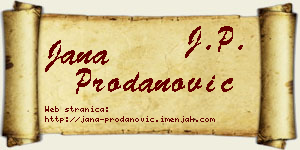 Jana Prodanović vizit kartica